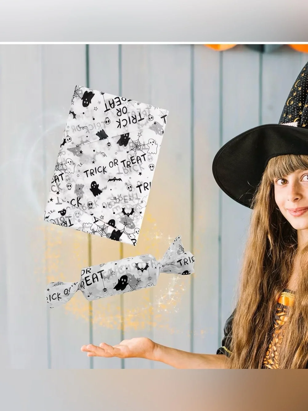 Halloween 'Trick or Treat' Black & White Graphic Tissue Paper 30 sheets